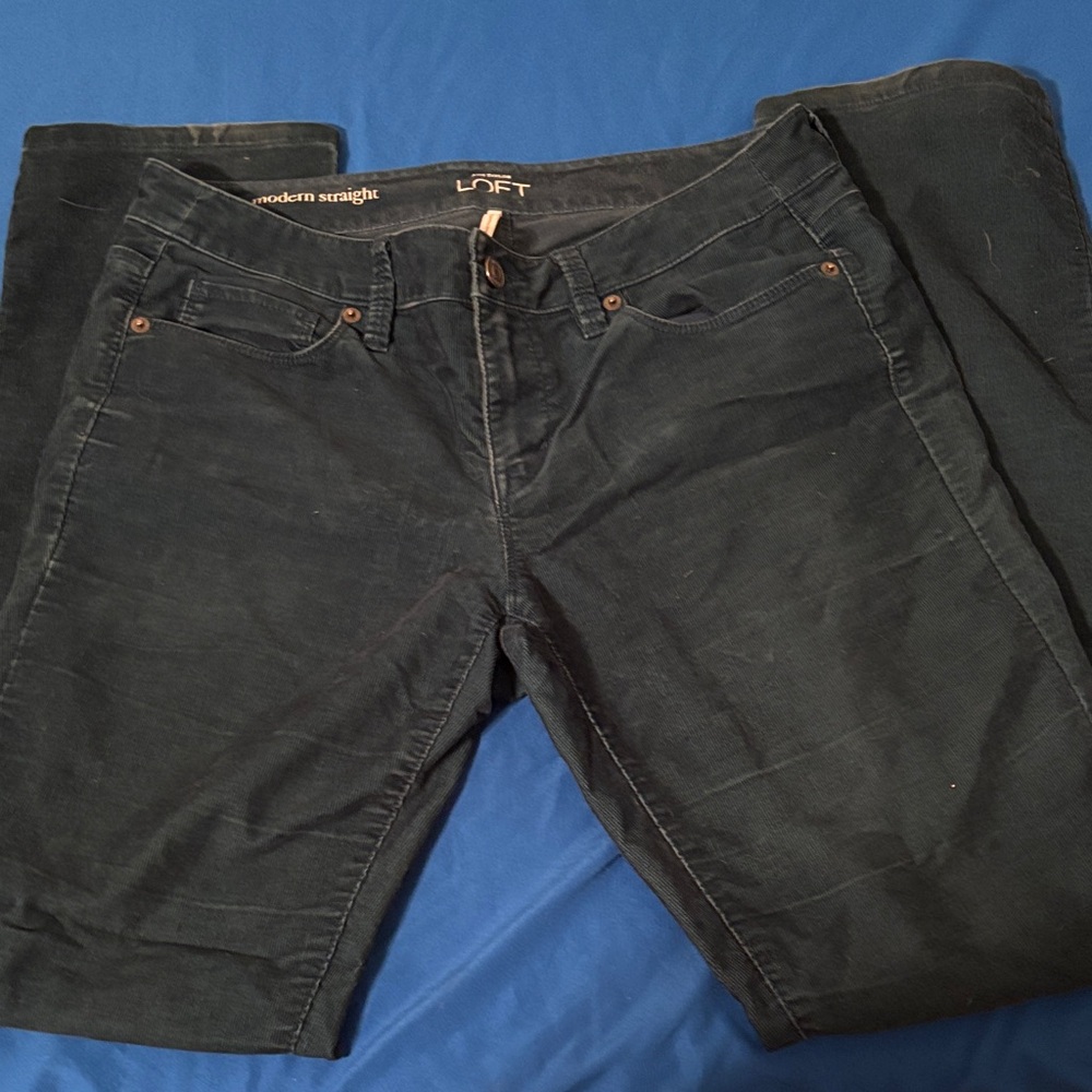 LOFT Dark Green Denim Pants